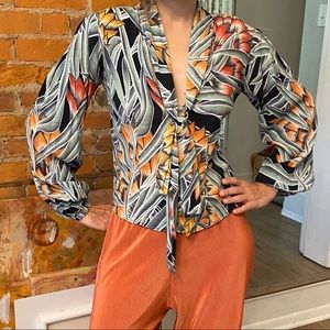 Mara Hoffman Tropical Tie Front Top in XS